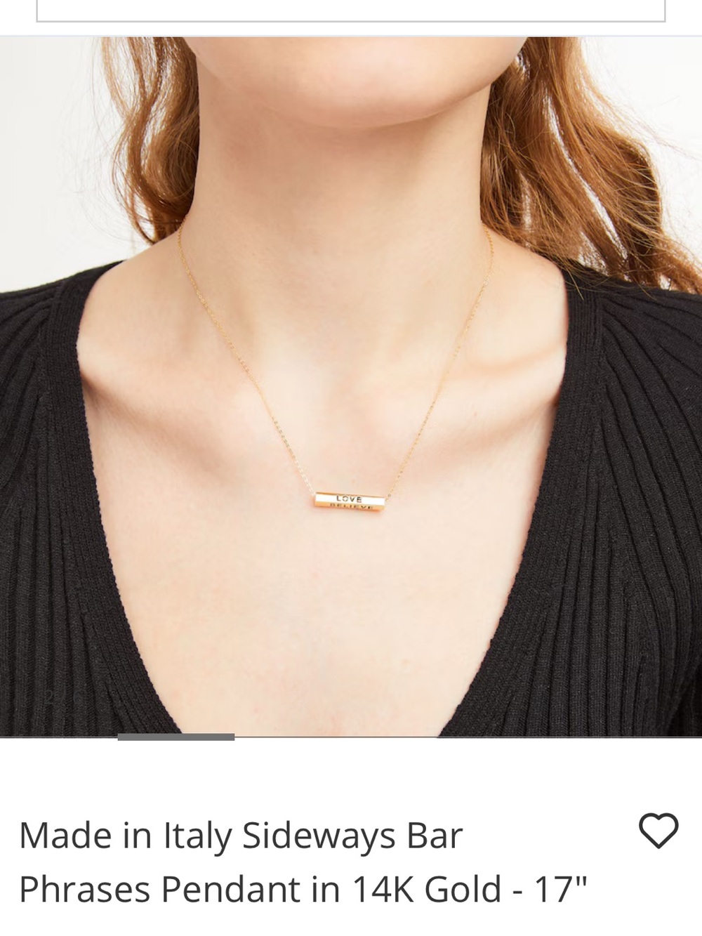 Zales 14K Gold Sideways Bar Necklace - Gold